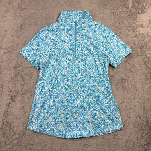 IBKUL Womens UPF 50+ Cooling Quick Dry 1/4 Zip Golf Short Sleeve Stretch Medium - Picture 3 of 7